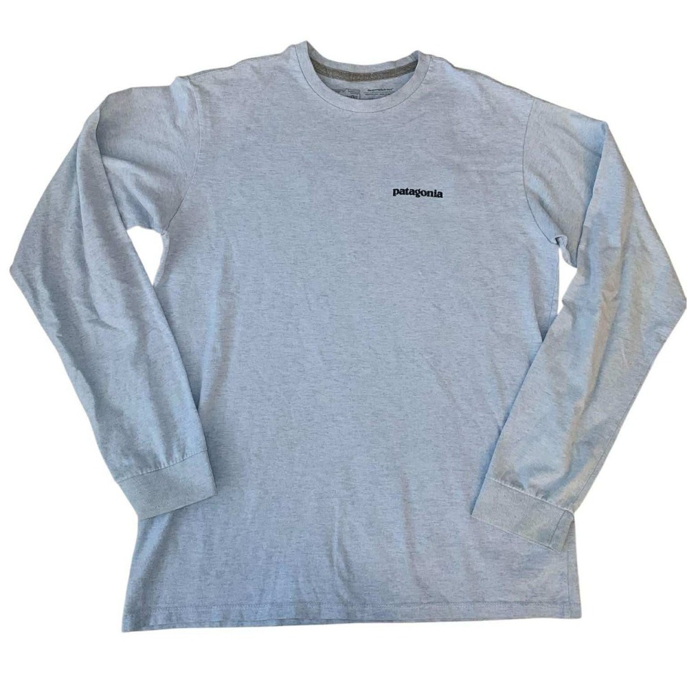 Patagonia Long Sleeve T-Shirt Mens XS Blue Responsibili-Tee P-6 Logo Gorpcore